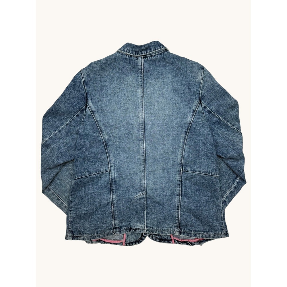 Mossimo Denim Blazer Jacket Womens XXL Blue Jean Two Button Stretch Cotton Blend - Picture 3 of 7